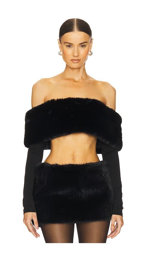loba sasha crop top in black. - size l (also in xxs, xs, s, m, xl)