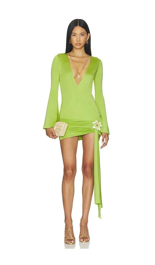 loba tejinder mini dress in green. - size l (also in s)