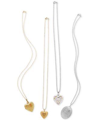 locket pendant necklace collection in sterling silver 14k gold
