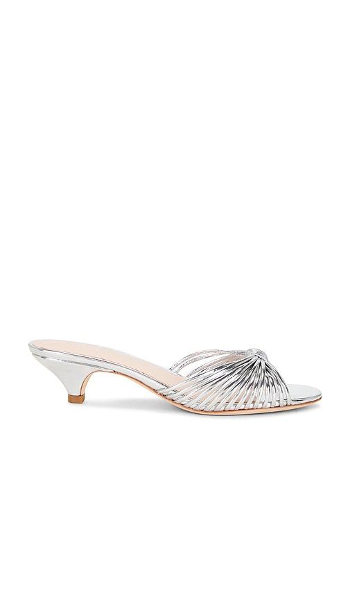 loeffler randall dixie strappy kitten heel sandal in metallic silver. - size 6.5 (also in 7, 8, 9)