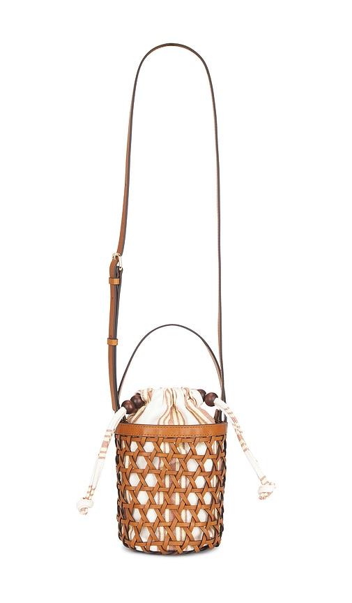 loeffler randall laith stripe canvas & beads bucket bag in multi.