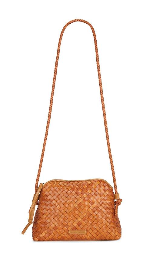 loeffler randall mallory woven crossbody in brown.