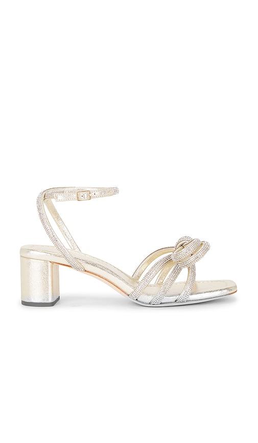 loeffler randall mikel mid heel bow sandal in metallic neutral. - size 6 (also in 6.5, 7, 7.5, 8)
