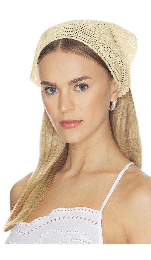 loeffler randall viv crochet head scarf in yellow.
