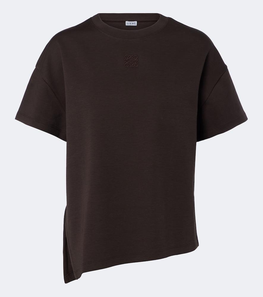 loewe anagram asymmetrical cotton-blend t-shirt