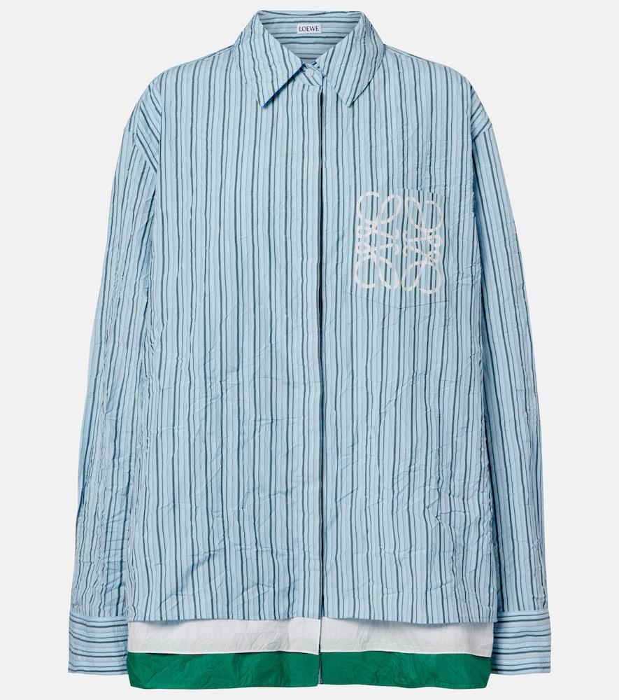 loewe anagram cotton-blend poplin shirt