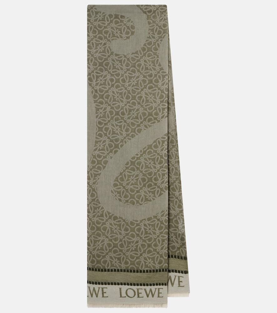 loewe anagram cotton jacquard scarf