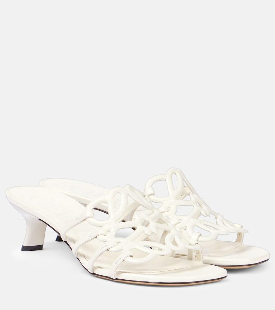 loewe anagram leather mules