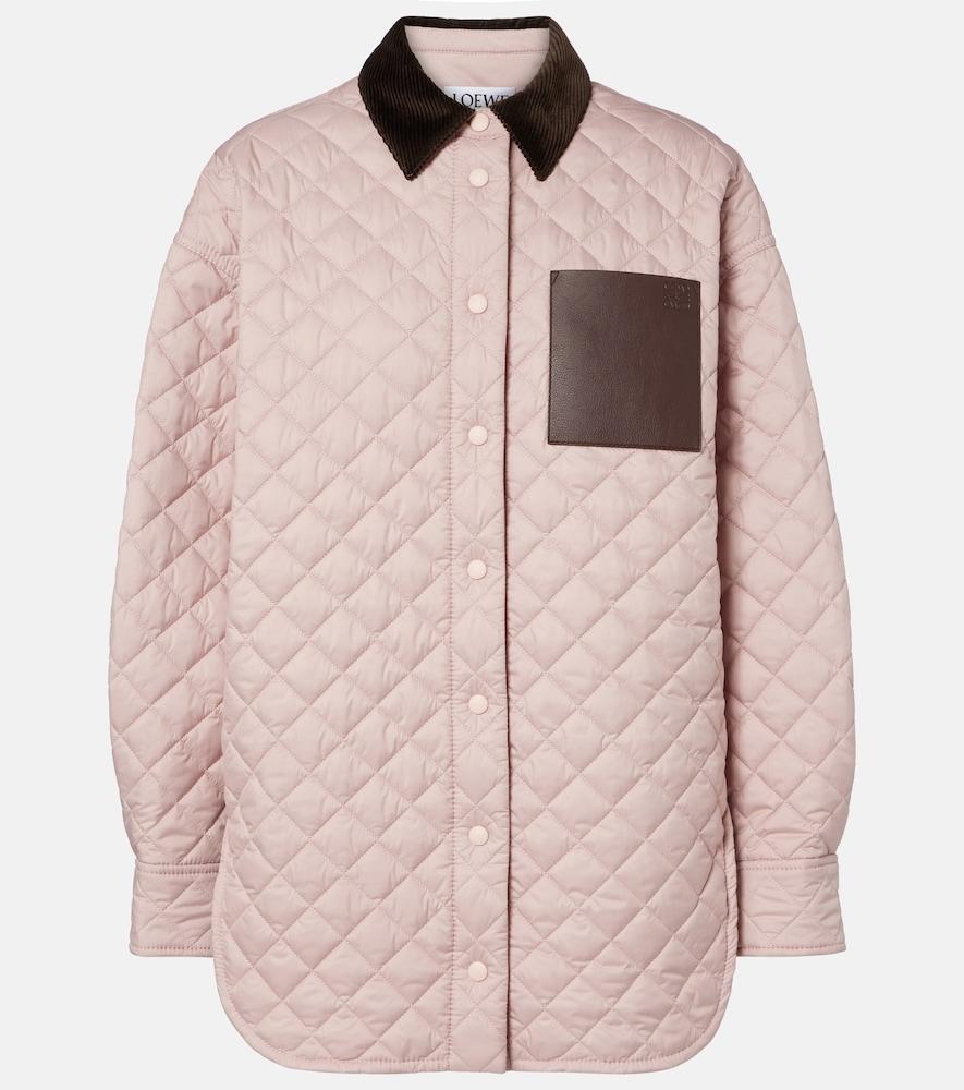loewe anagram quilted leather-trimmed jacket