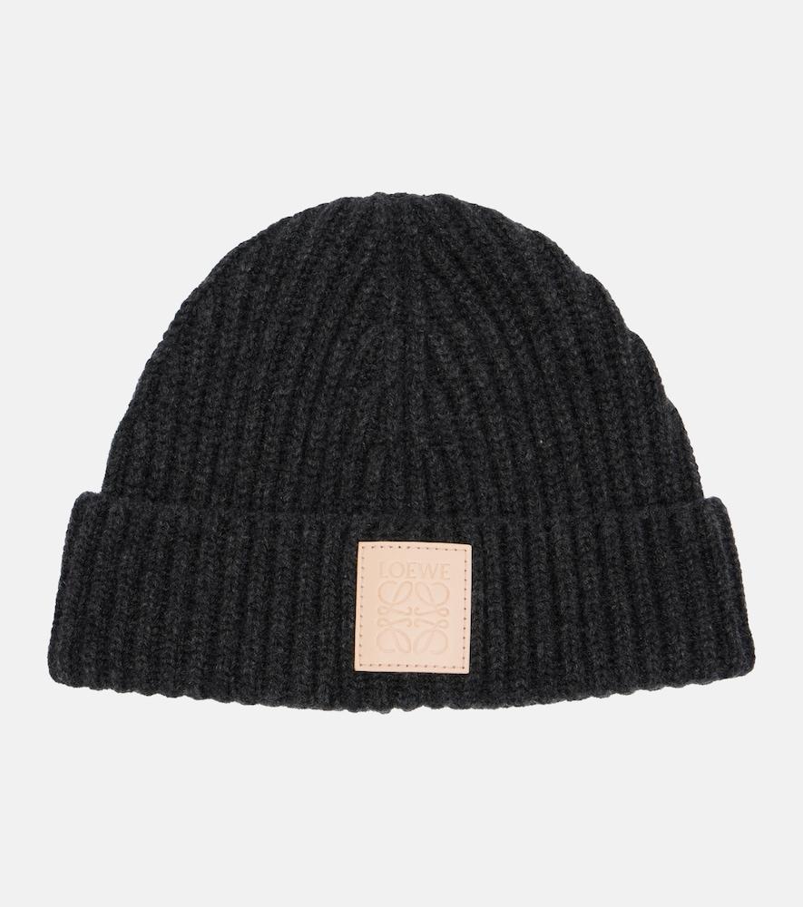 loewe anagram ribbed-knit cashmere beanie