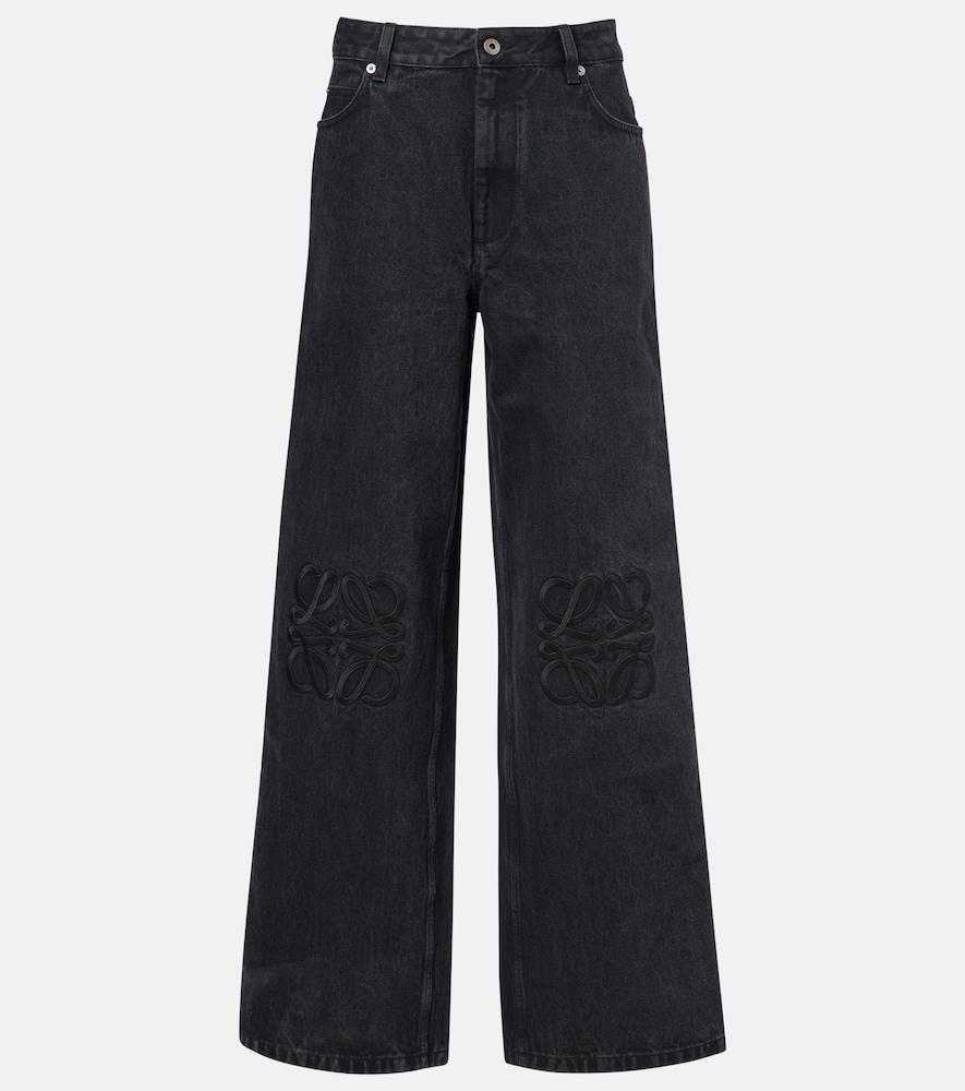 loewe anagram wide-leg jeans