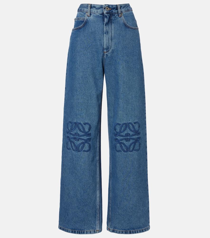 loewe anagram wide-leg jeans