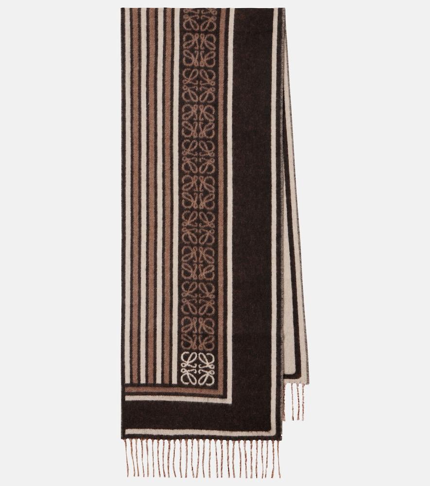 loewe anagram wool and cashmere jacquard scarf