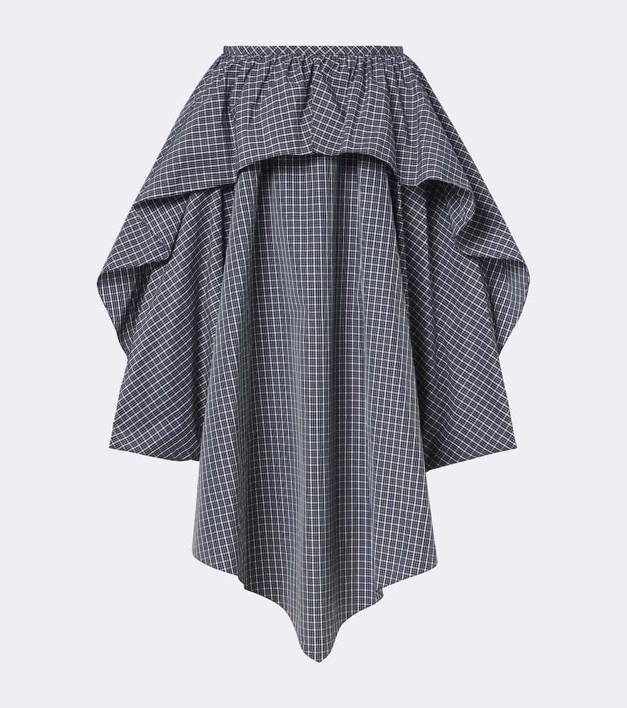 loewe asymmetric cotton-blend midi skirt