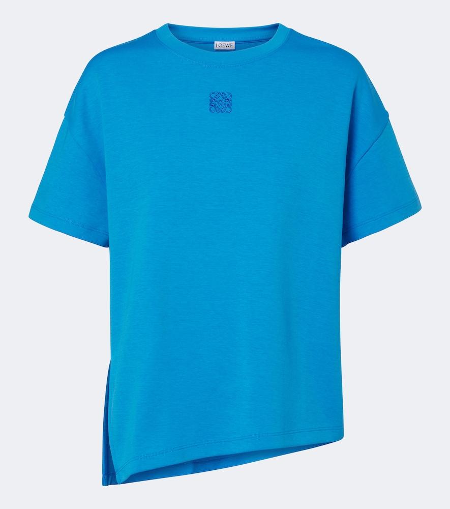 loewe asymmetric cotton-blend t-shirt