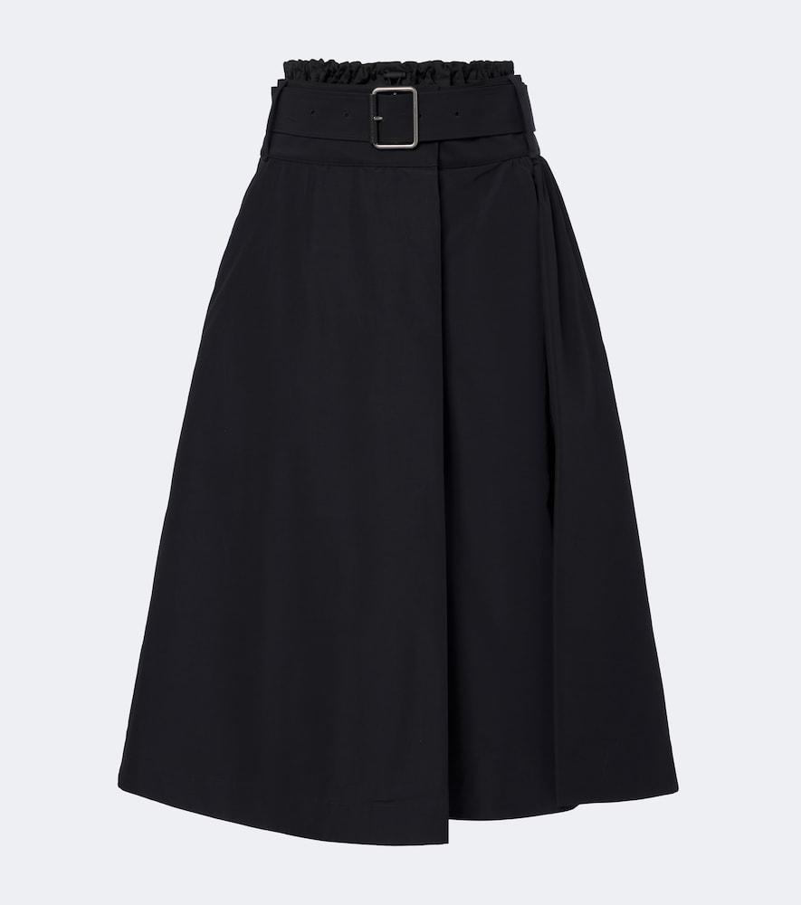 loewe belted cotton-blend midi skirt