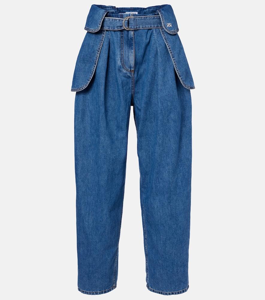 loewe belted wide-leg jeans