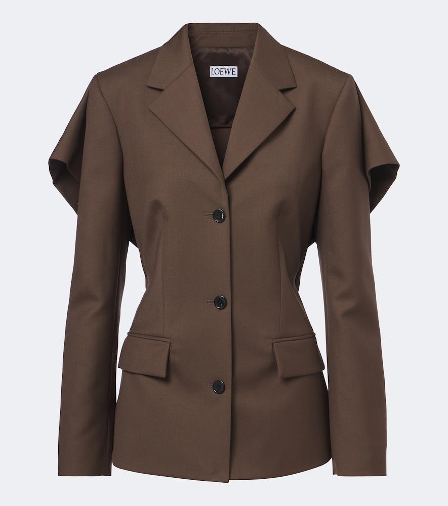 loewe caped wool blazer
