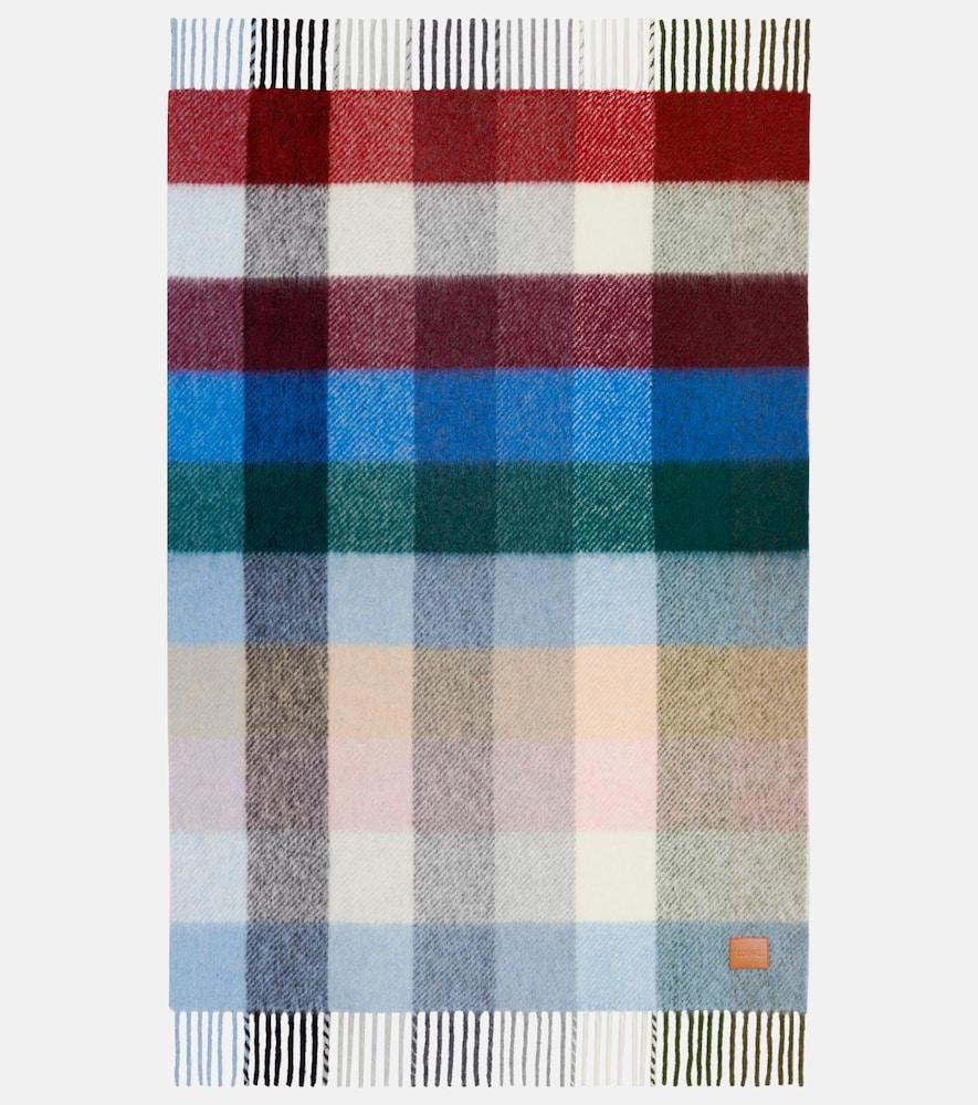 loewe checked alpaca and wool-blend blanket