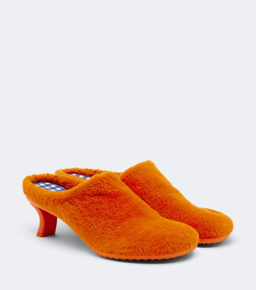 loewe dive shearling mules
