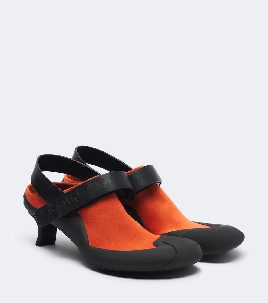 loewe dive slingback suede pumps