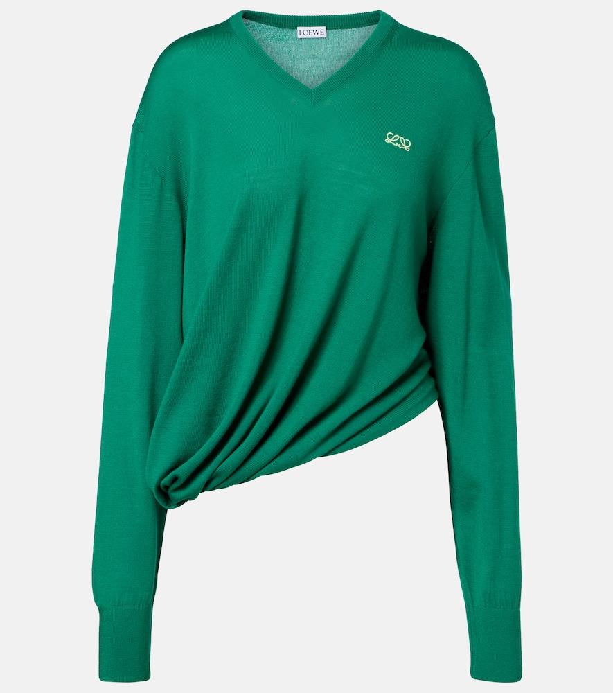 loewe double l asymmetric wool sweater