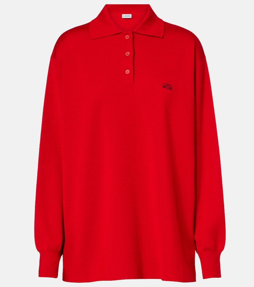 loewe double l cashmere-blend polo sweater