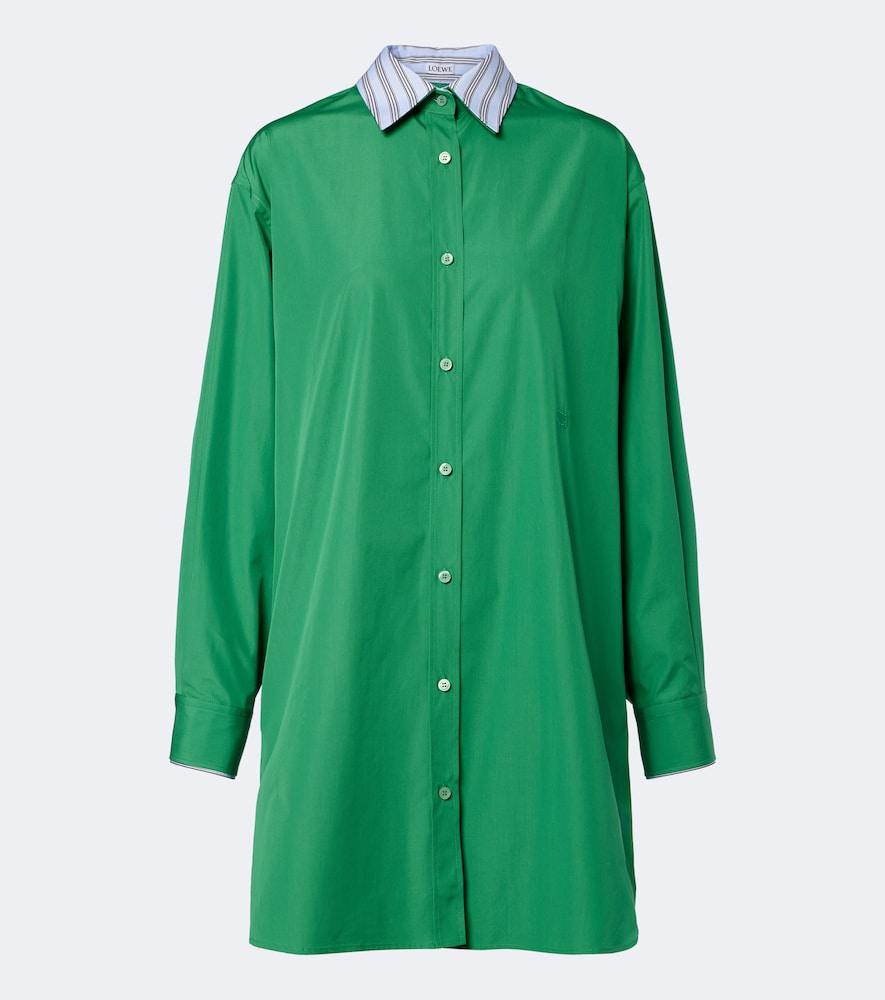 loewe double l cotton poplin shirt dress