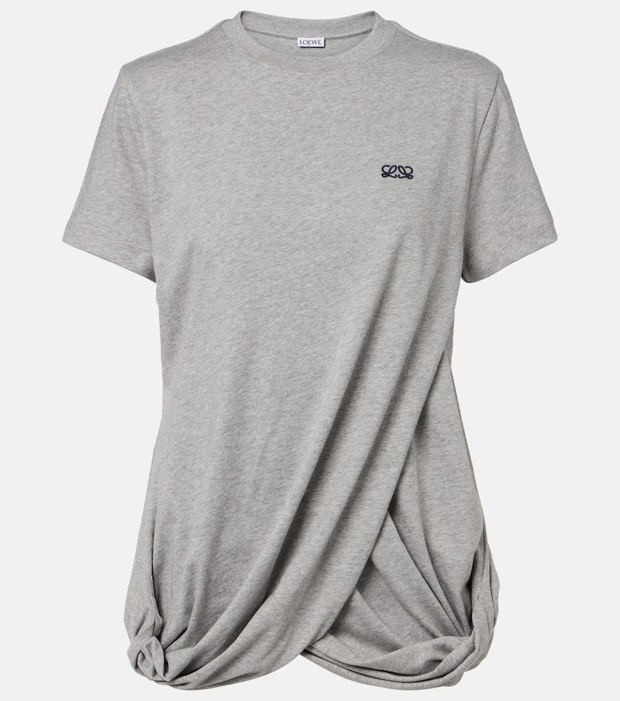 loewe double l draped cotton jersey t-shirt