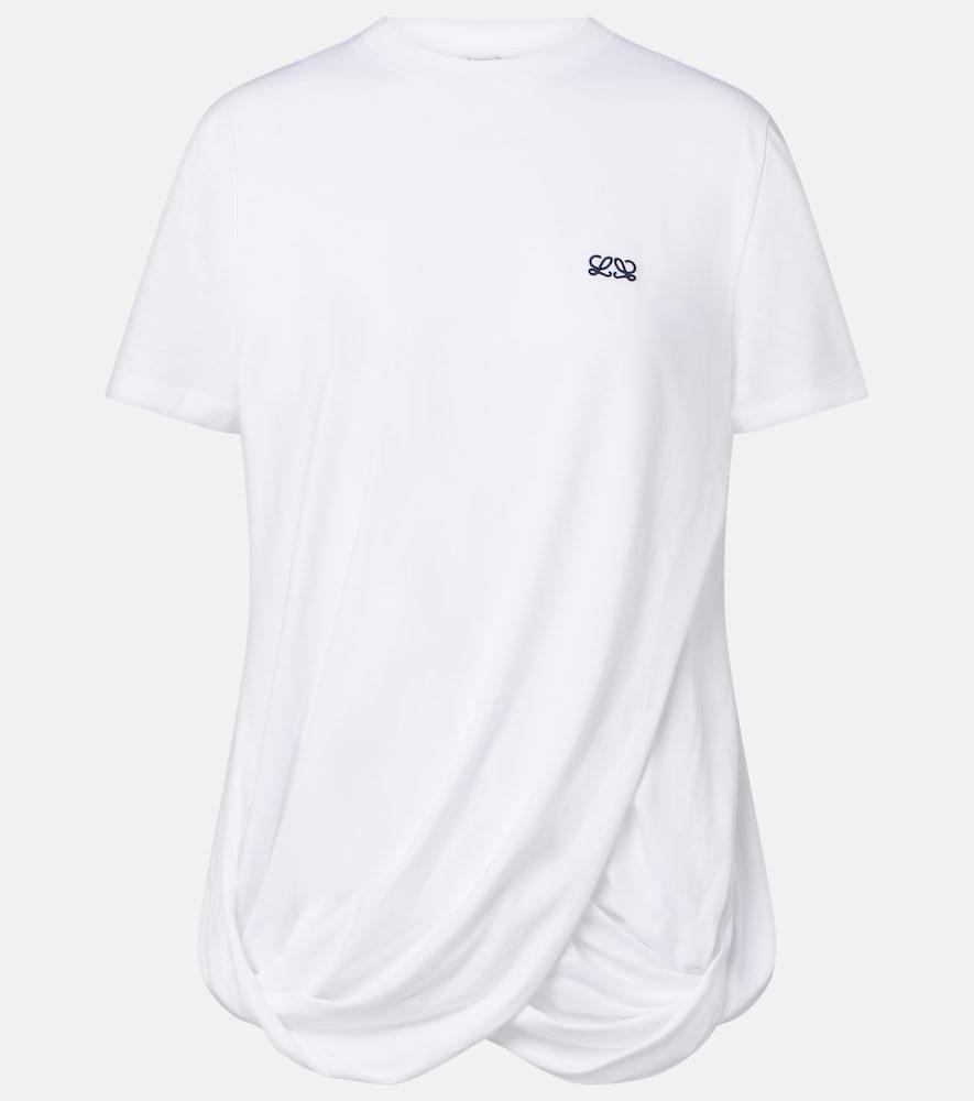 loewe double l draped cotton t-shirt