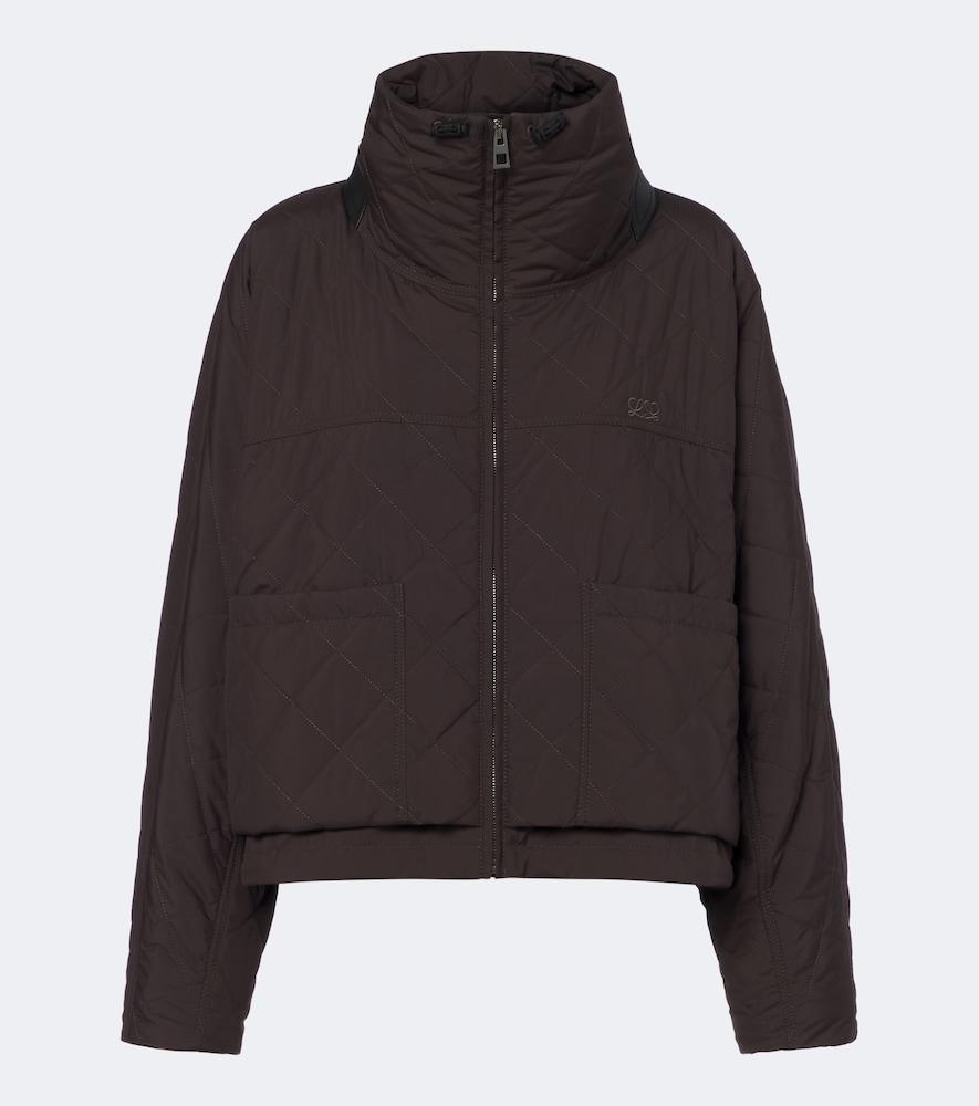 loewe double l quilted cropped jacket