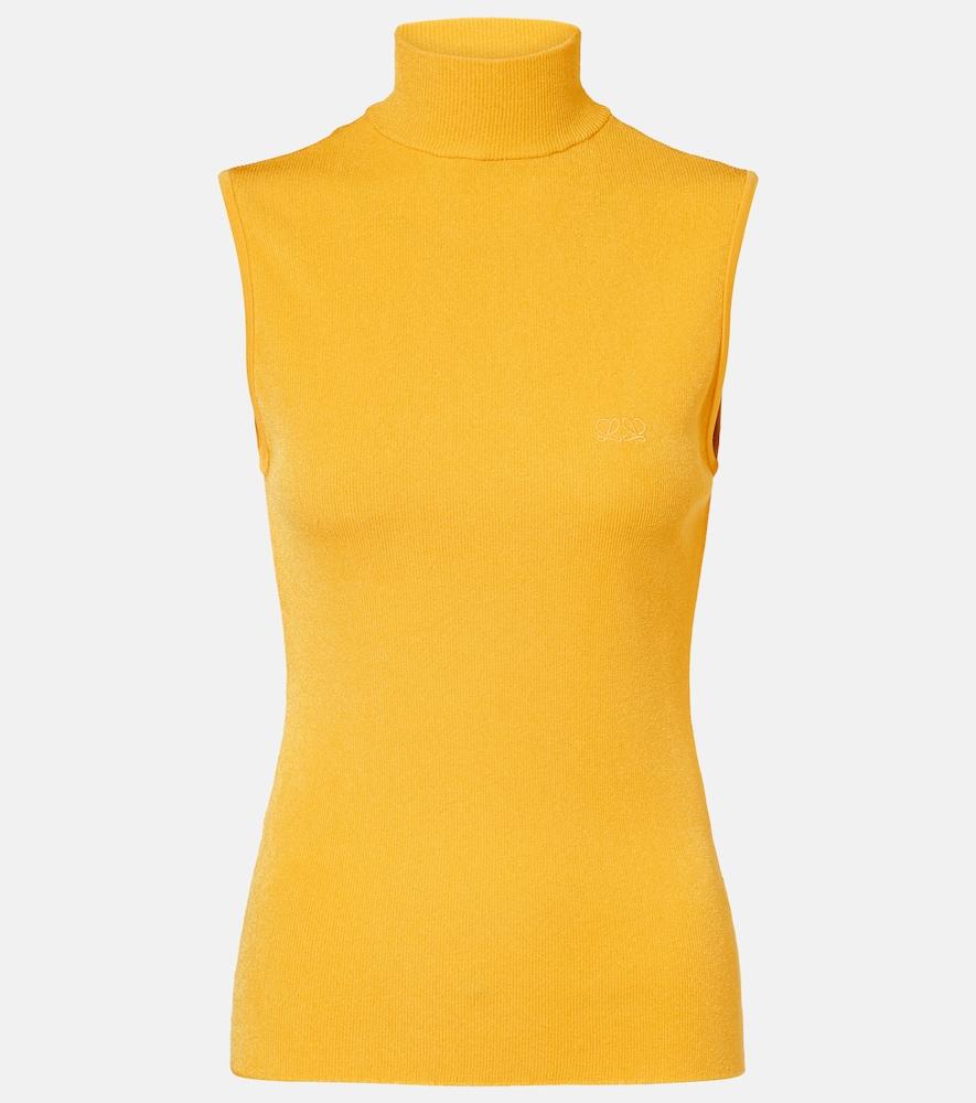 loewe double l ribbed-knit top