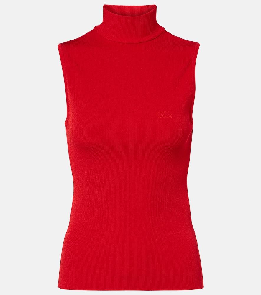 loewe double l ribbed-knit top