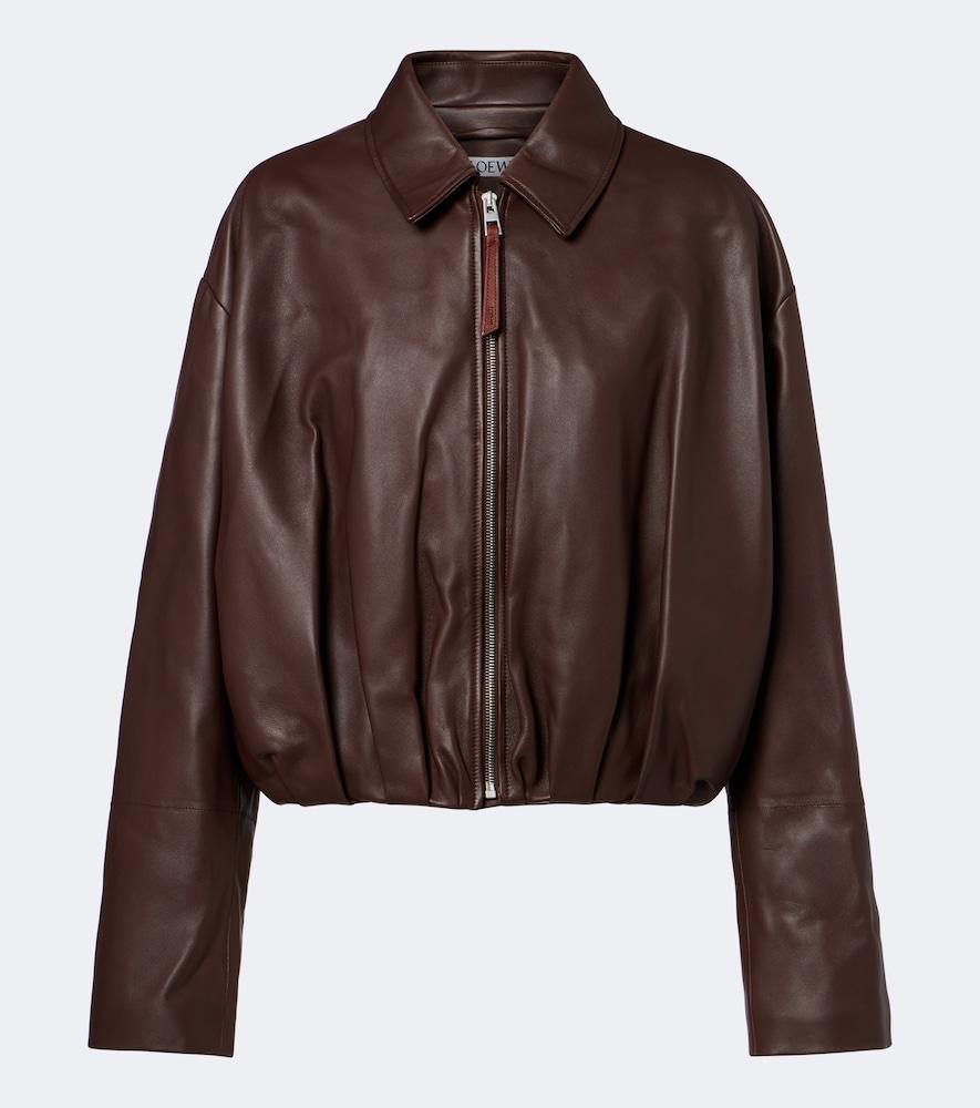 loewe draped leather jacket