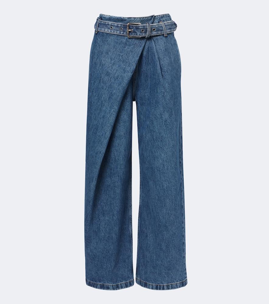 loewe draped wide-leg jeans