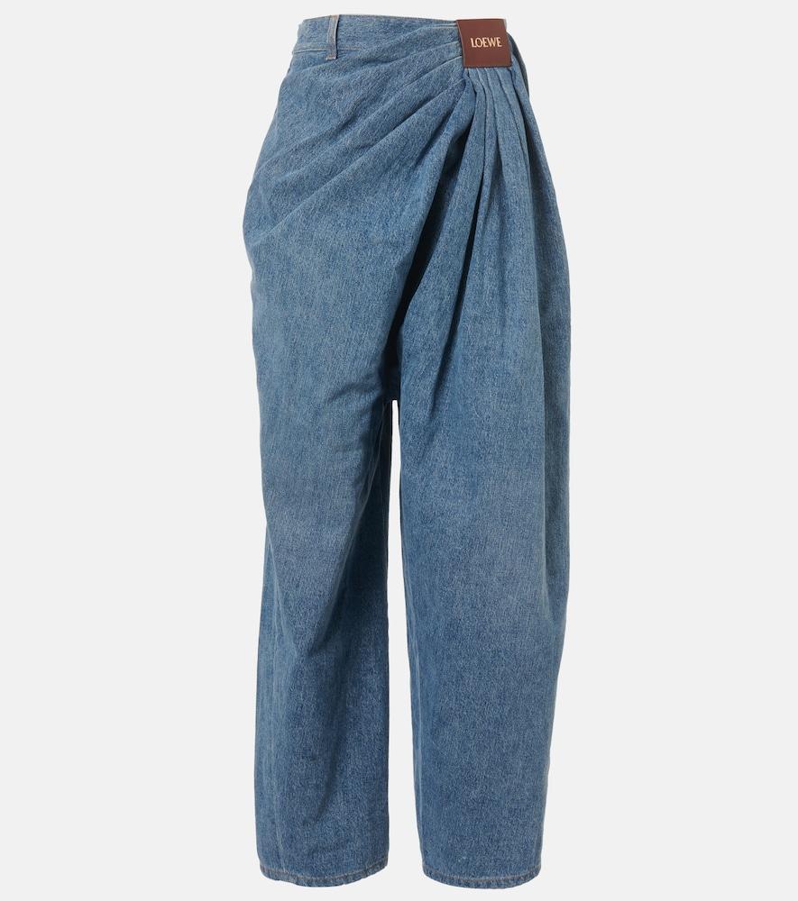 loewe draped wide-leg jeans