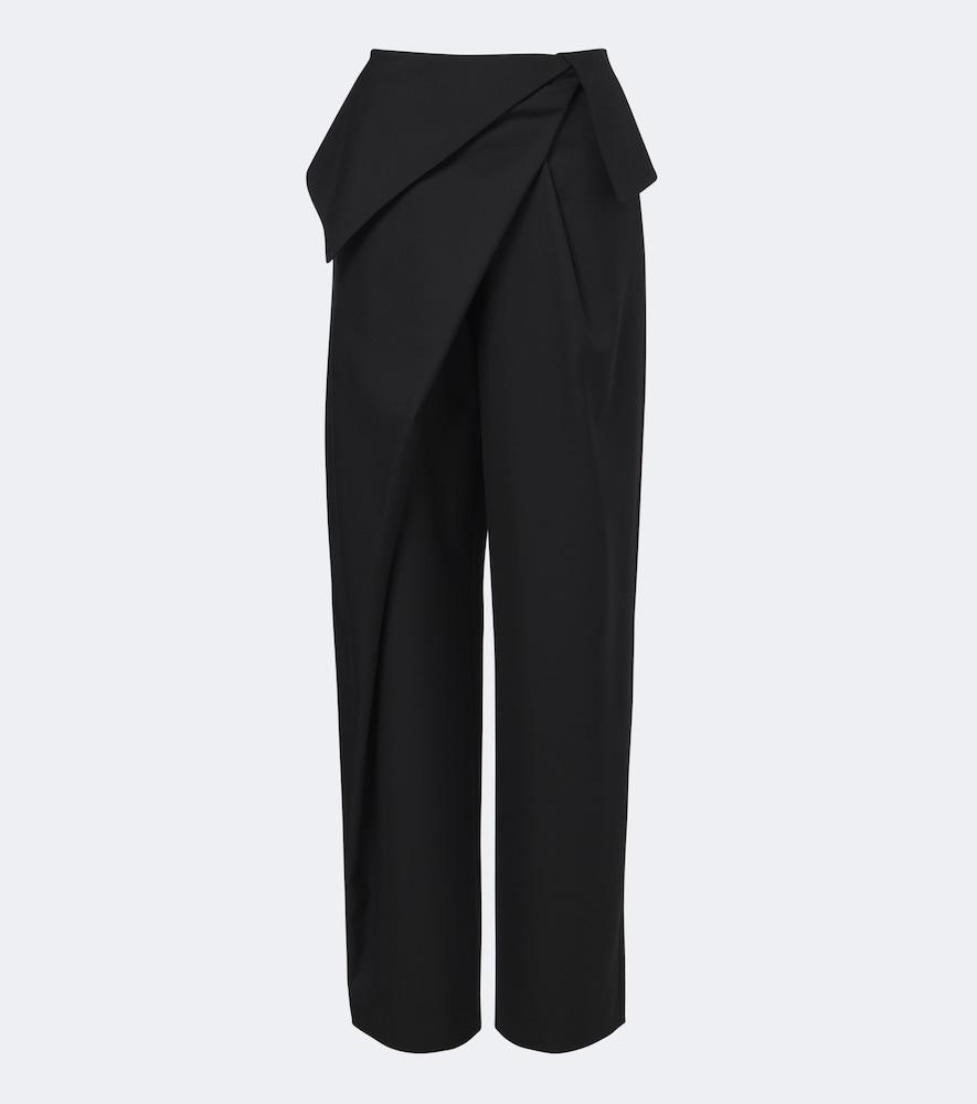 loewe draped wool wide-leg pants