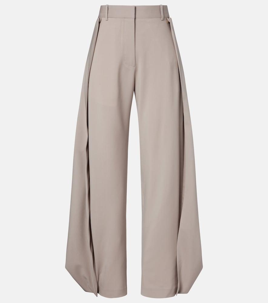 loewe draped wool wide-leg pants