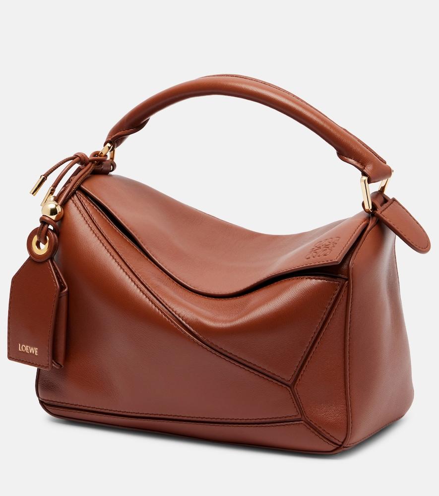 loewe featherlight puzzle small leather top-handle bag