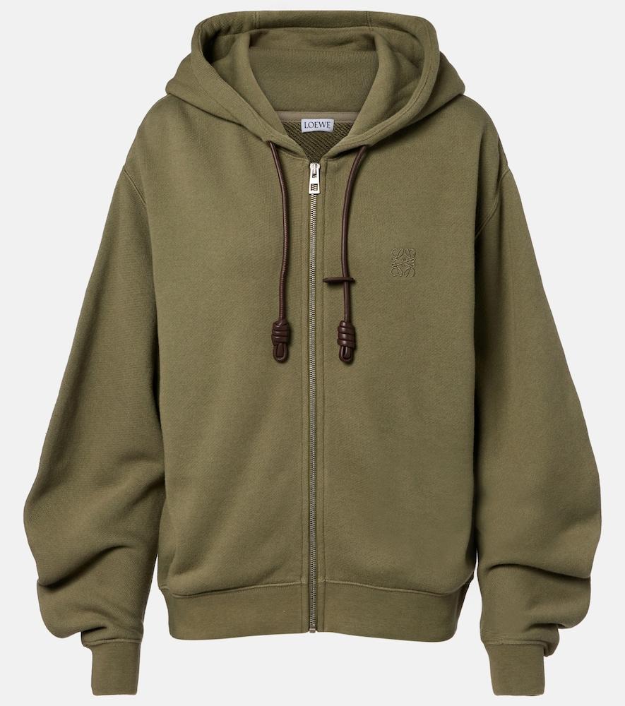 loewe flamenco cotton and cashmere zip-up hoodie