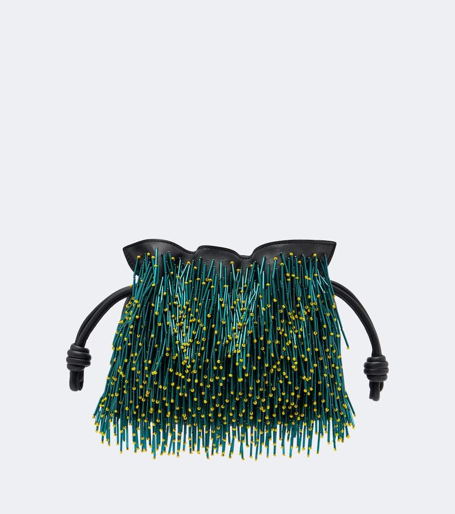 loewe flamenco mimosa mini leather clutch