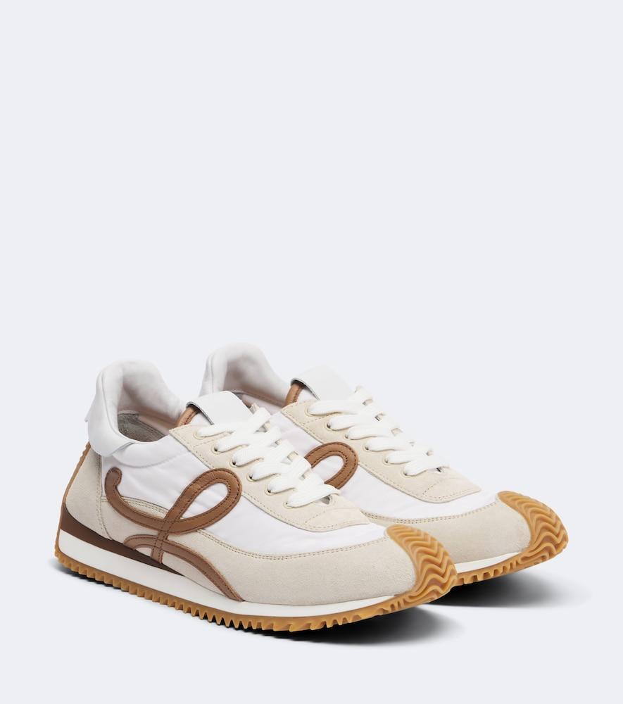 loewe flow runner 2.0 suede-trimmed sneakers