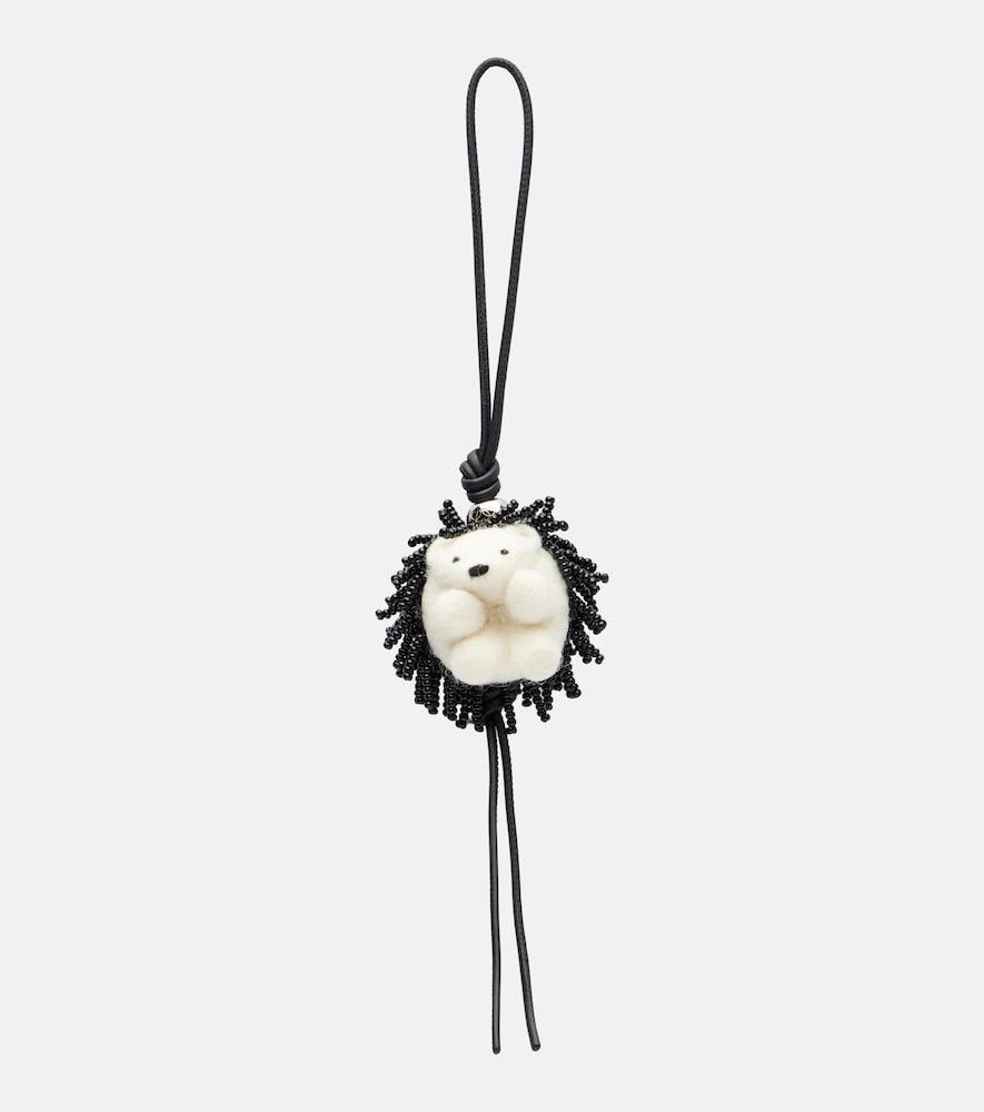 loewe hedgehog beaded wool bag charm