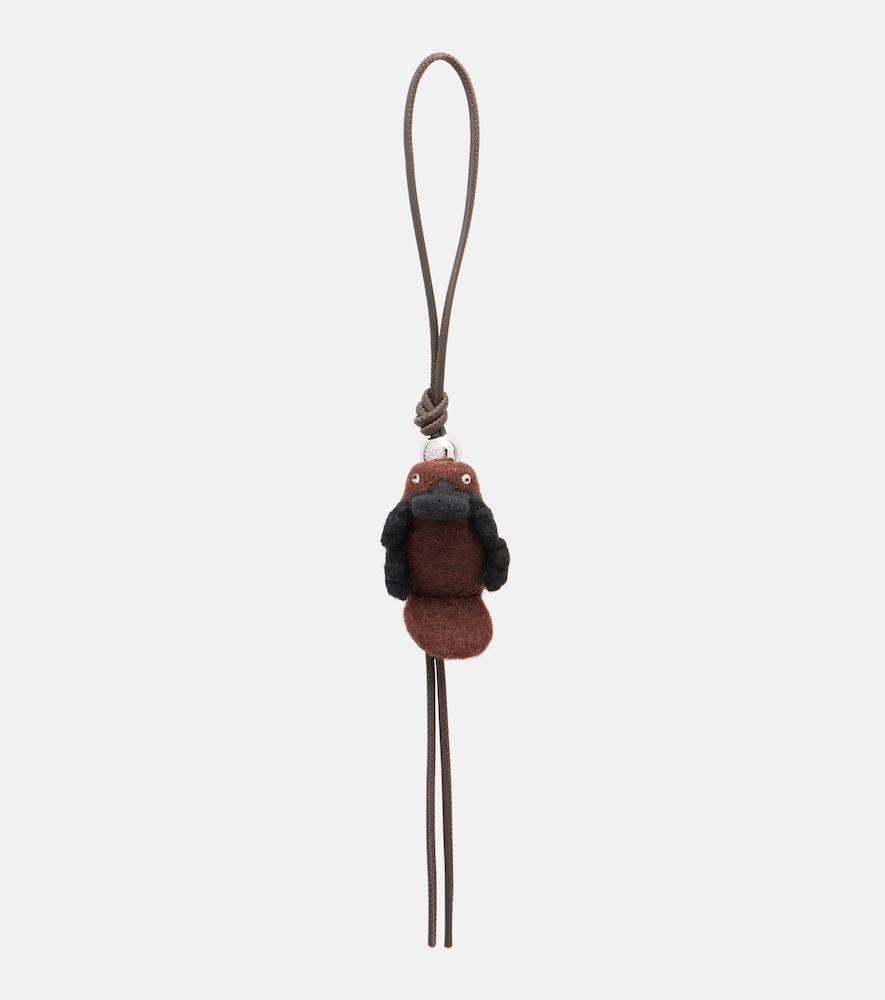 loewe leather-trimmed wool bag charm