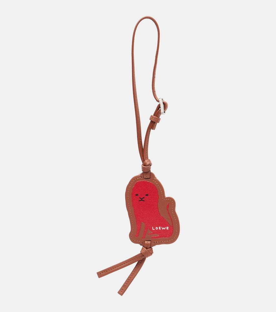 loewe lion leather bag charm