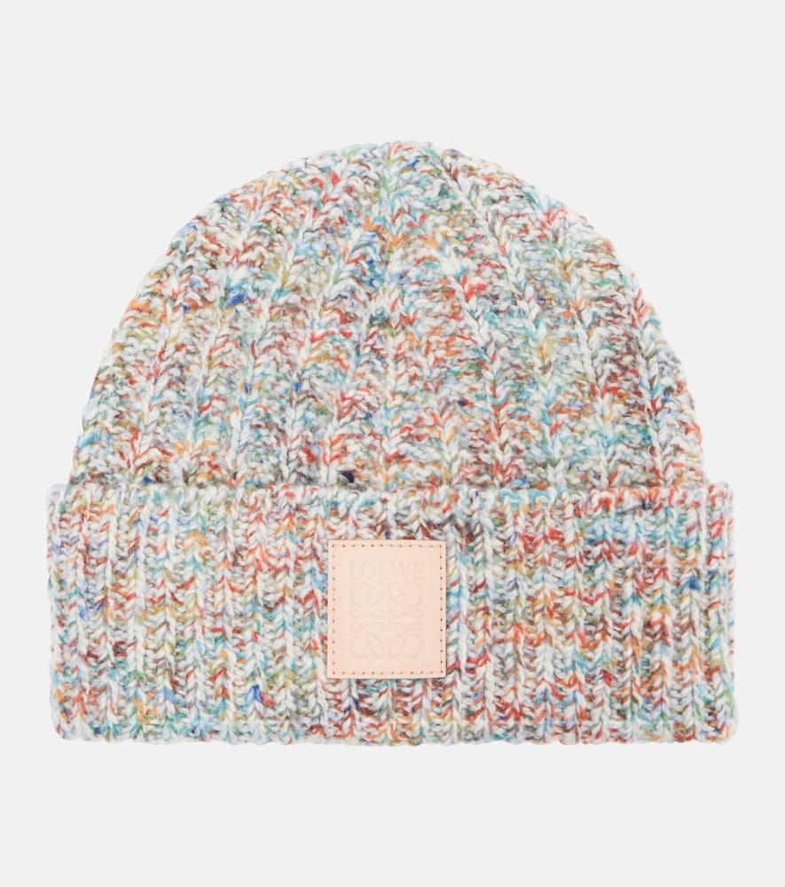 loewe logo wool and cashmere-blend beanie