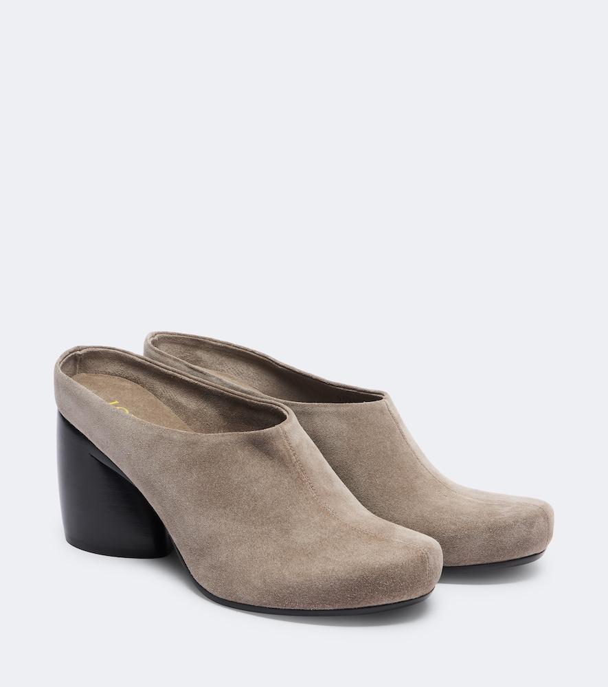 loewe oval suede mules