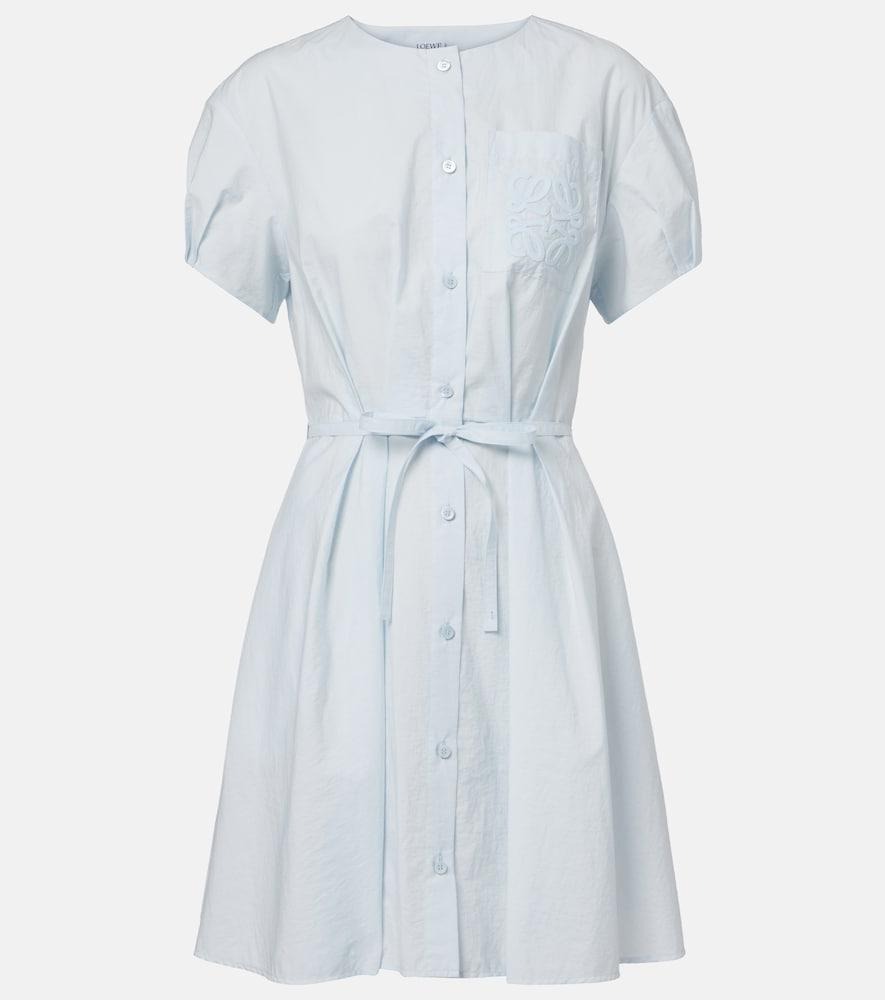loewe paula's ibiza anagram cotton-blend shirt dress