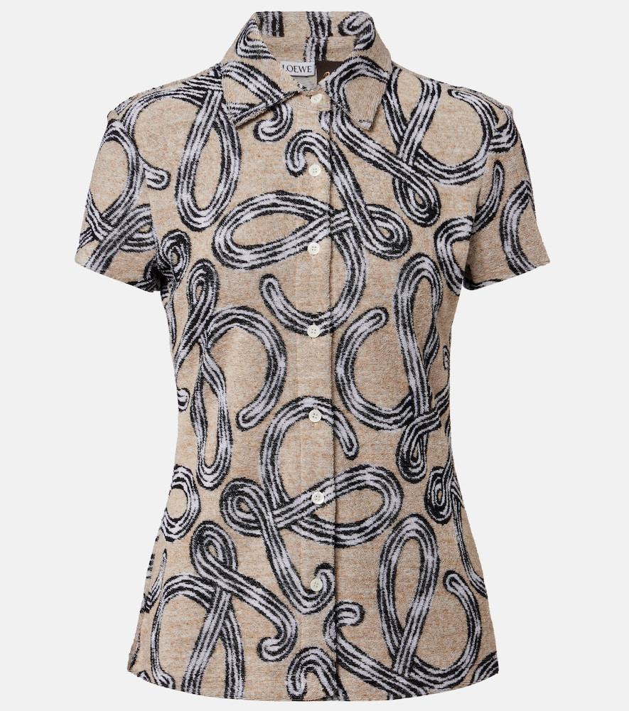 loewe paula's ibiza anagram cotton-blend shirt