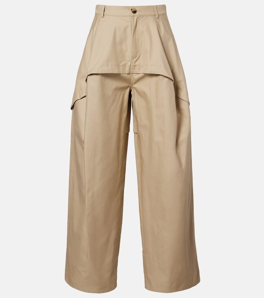loewe paula's ibiza cotton wide-leg pants